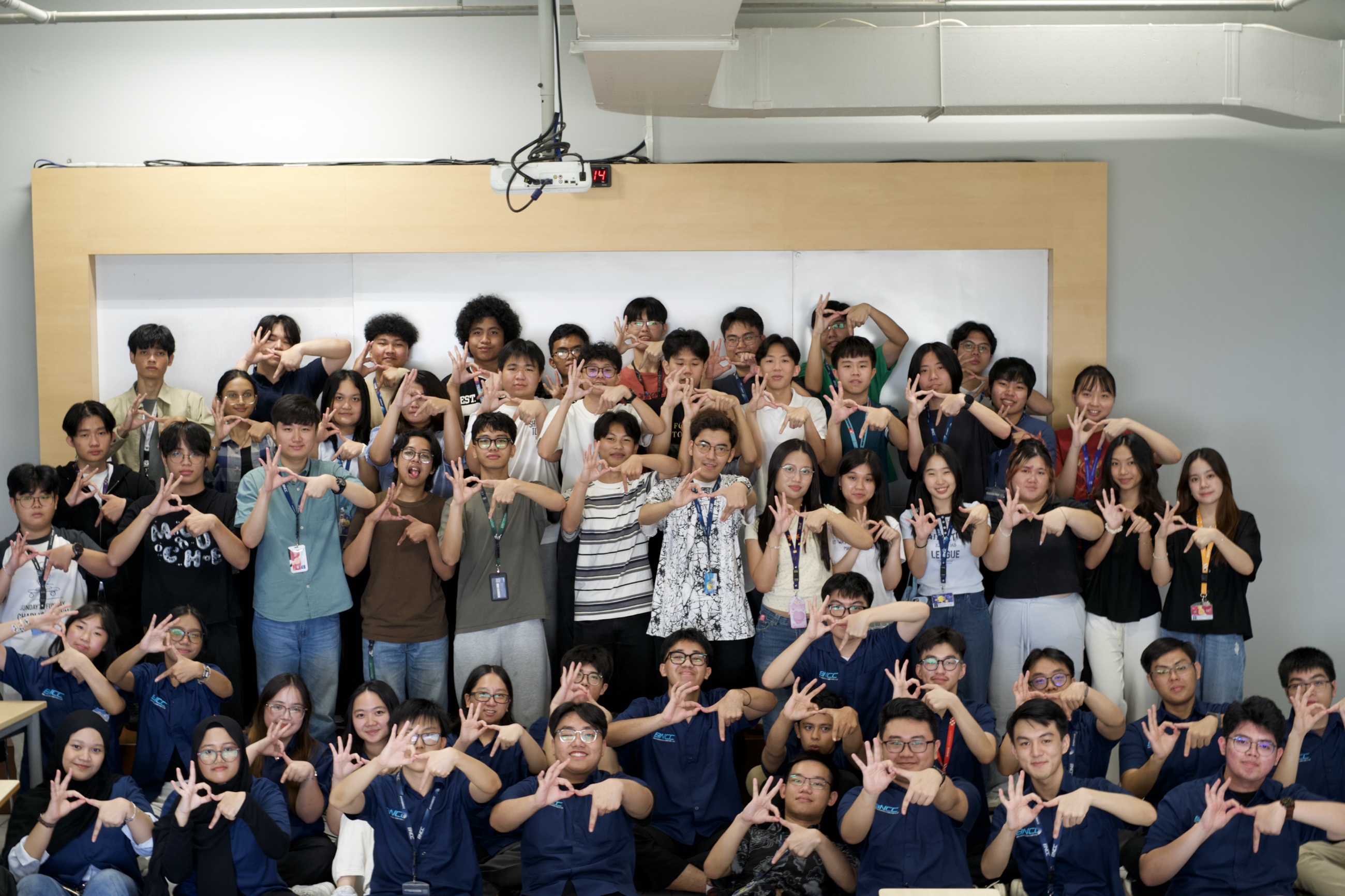 Naufal with a large group from the BNCC community